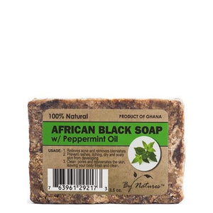 By Natures - African Black Soap with Peppermint Oil 3.5 oz