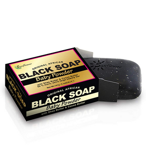 Sunflower Original African Black Soap - Baby Powder 5 oz