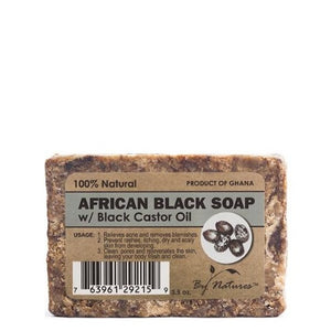 By Natures - African Black Soap with Black Castor Oil 3.5 oz