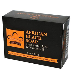 Nubian Heritage - African Black Soap with Oats, Aloe and Vitamin E 5 oz