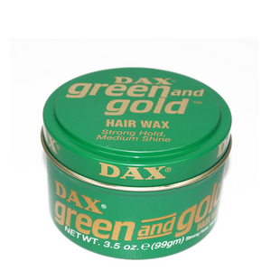 Dax - Green and Gold Hair Wax Strong Hold, Medium Shine 3.5 oz