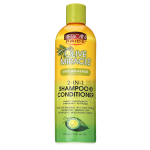 African Pride - Olive Miracle 2 in 1 Shampoo and Conditioner 12 fl oz
