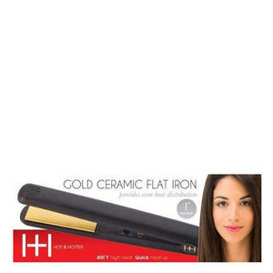 Annie International - Hot and Hotter Gold Ceramic Flat Iron 1 Inch
