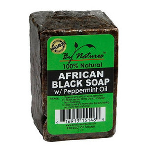 By Natures - African Black Soap with Peppermint Oil 6 oz